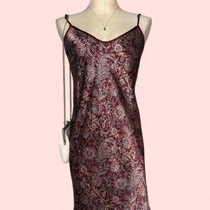 Maroon Paisley Slip Dress Woman’s L